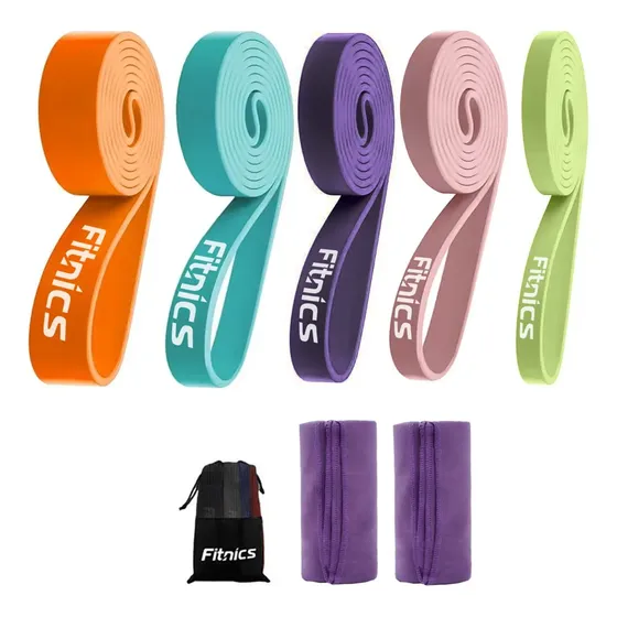 Bandas Elasticas Resistencia Fitnics Set X5 Gym Crossfit Pink | Cuotas sin interés
