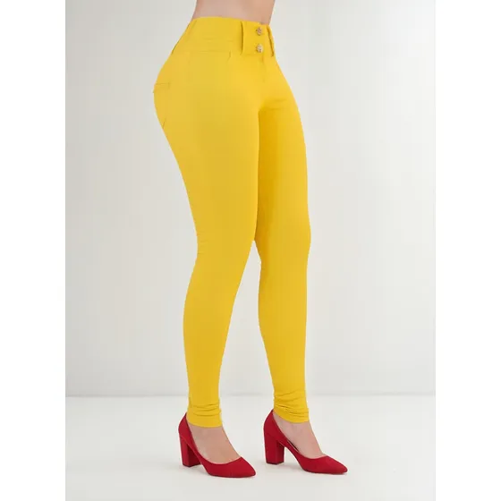 Pantalón De Vestir Dama De Color Strech Jeans Mujer