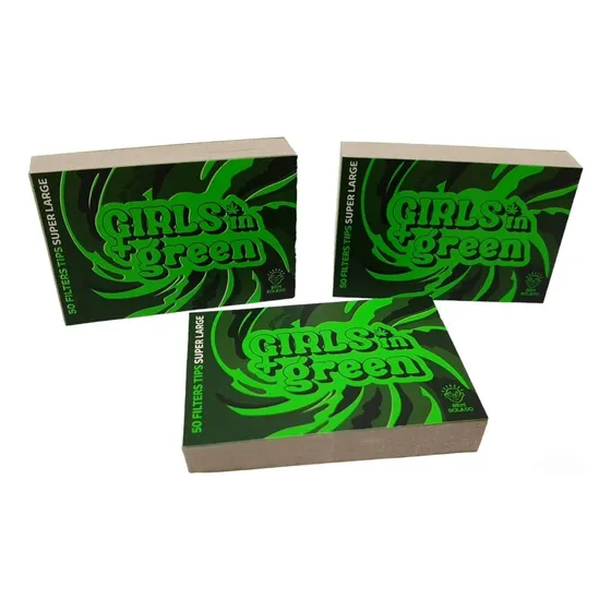 Kit 3 Piteiras De Papel Bem Bolado Girls In Green Vergê Top Sabor Sem Sabor Verde