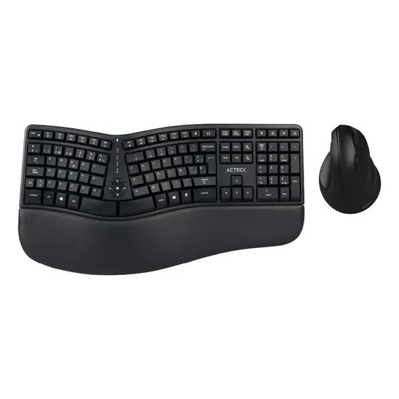 Combo Acteck  2 En 1 Teclado Ergonomico  Mouse Vertical 2.4