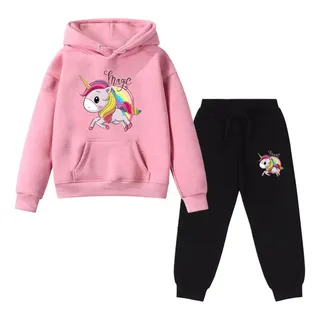 Conjunto Kit Blusa E Calça Moletom Infantil Unicórnio Magico Conjunto Kit Blusa E Calça Moletom Infantil Unicórnio Magico