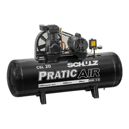 Compressor De Ar 20 Pés 3hp 150 Litros Csl20/150 Schulz 220v Fase elétrica Monofásica