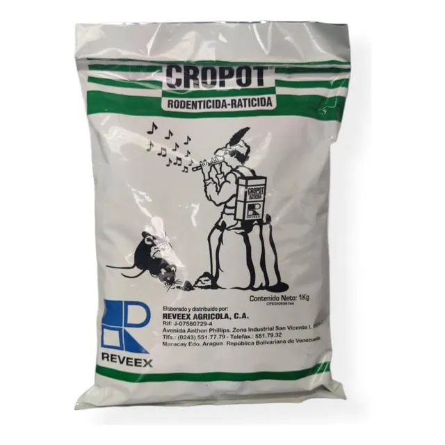 Cropot Raticida Reveex 1 Kg. Con Bolsas Lanzables.