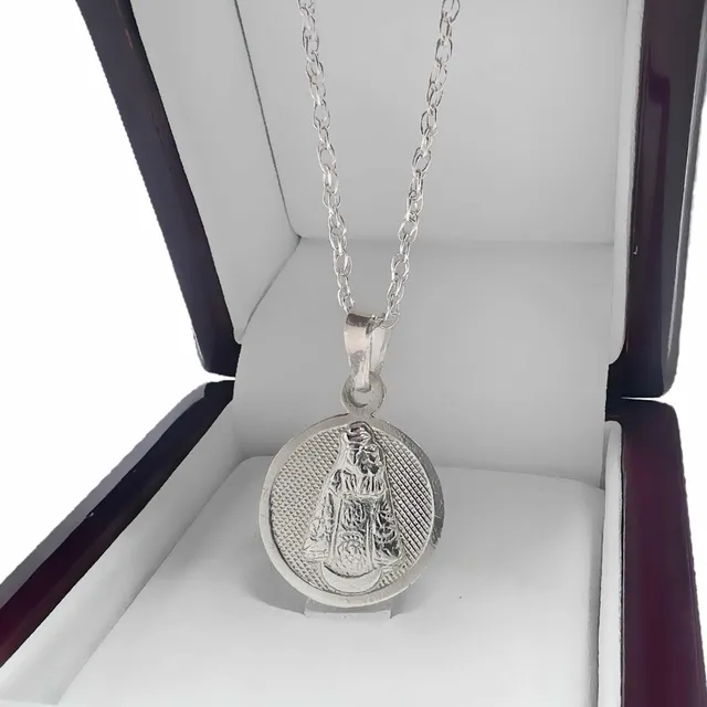Medalla Virgen De Andacollo Con Cadena De Plata Nacional