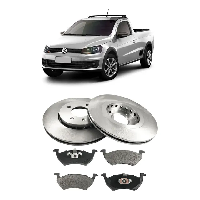 Discos Y Pastillas Freno Volkswagen Saveiro G5 Y G6 256mm