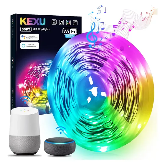 Cinta Tiras Luces Led Wifi 15 Metros  Alexa/google Assistant