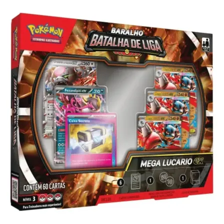60 Cartas Pokemon Batalha De Liga Mega Lucario Ex Original Pack 10 Pacotes Booster Baralho Batalha De Liga Mega Lucario Ex Pokémon Pt-br