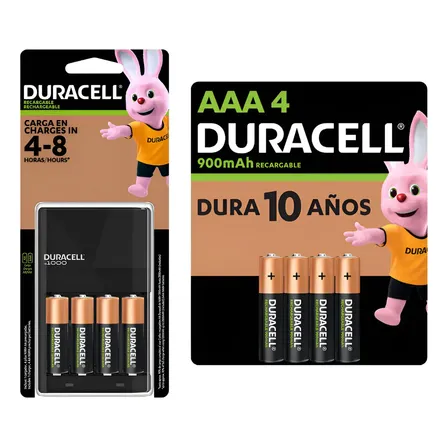 Cargador Duracell Aa/ Aaa + 8 Pilas Recargables(4aa + 4aaa)