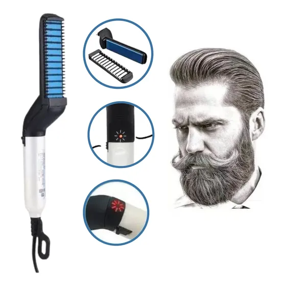 Pente Eletrico Chapinha Alisadora De Cabelo E Barba Masculin