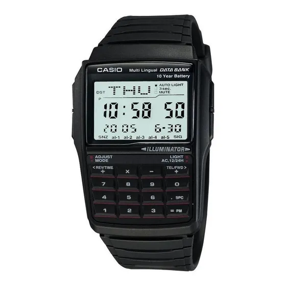 Calculadora de relógios Casio Dbc32 Black Vintage Data Bank