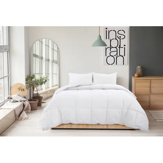 Plumon Queen Size Ecodown Kavanagh 100% Algodon Acolchado Color Blanco