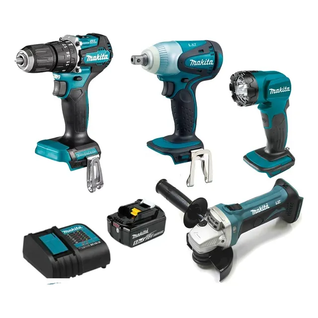 Combo Makita Rotomartillo Llave Impacto Esmeril 18v