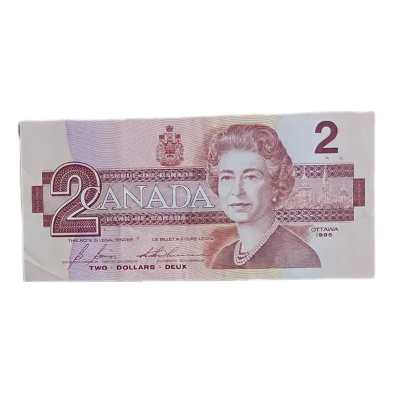 Billete De 2 Dolares De Canadá Año 1986 Muy Buen Estado