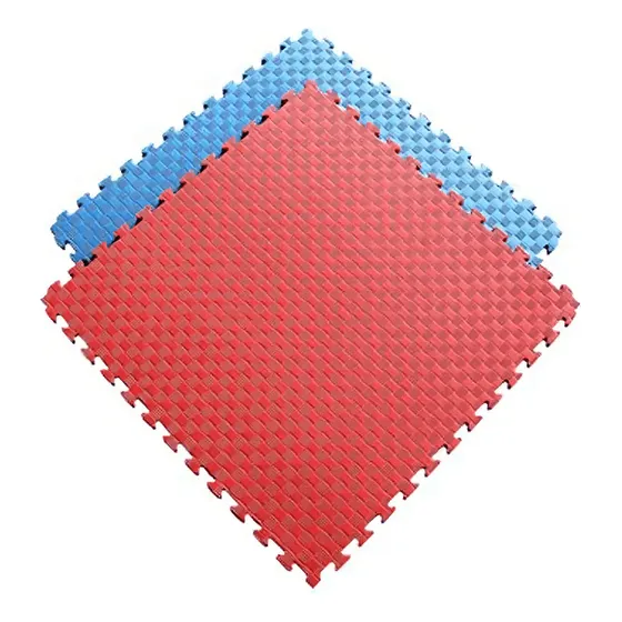 Tatami Piso Para Gimnasio Rompecabeza 100x100x2cm Rojo Negro
