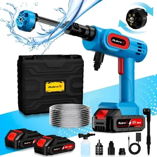 Lavadora Portátil Sem Fio Rubrox 300w 2 Baterias Maleta Azul 127/220v