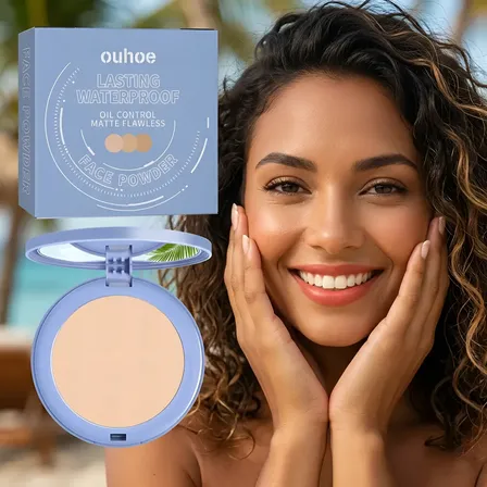 Pó Compacto Matte Facial À Prova D'água Antibrilho