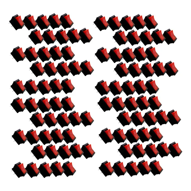 100 Chave Tic Tac Kdc On Off 2 Posiçoes Interruptor Vermelho