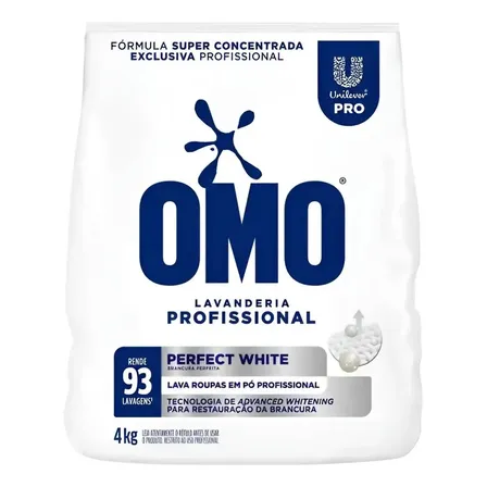 Sabão Em Pó Omo Lavanderia Profissional Perfect White 4 Kg