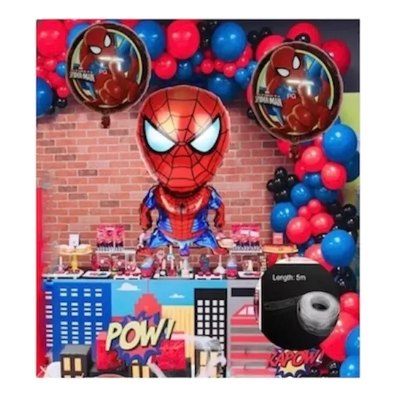 Pack 144 Piezas Hombre Araña , Muñeco , Cinta Y Globos !! 