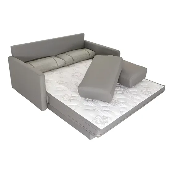 Sofá-cama Herval Queen Aurora, 3 Lugares, Linho Cinza
