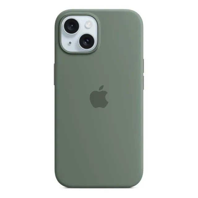 Funda Original Apple Silicona Magsafe iPhone 15 Ciprés