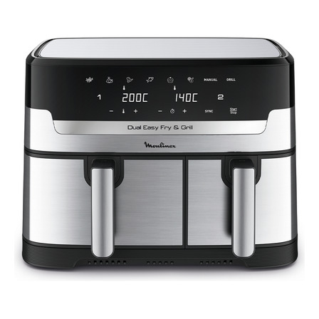 Freidora de Aire Moulinex EZ905D20 Easy Fry & Grill Dual Doble Canasto Acero Inoxidable 8.3 Litros 2700w 220V Freidora de Aire Moulinex EZ905D20 Easy Fry & Grill Dual Doble Canasto Acero Inoxidable 8.3 Litros 2700w 220V