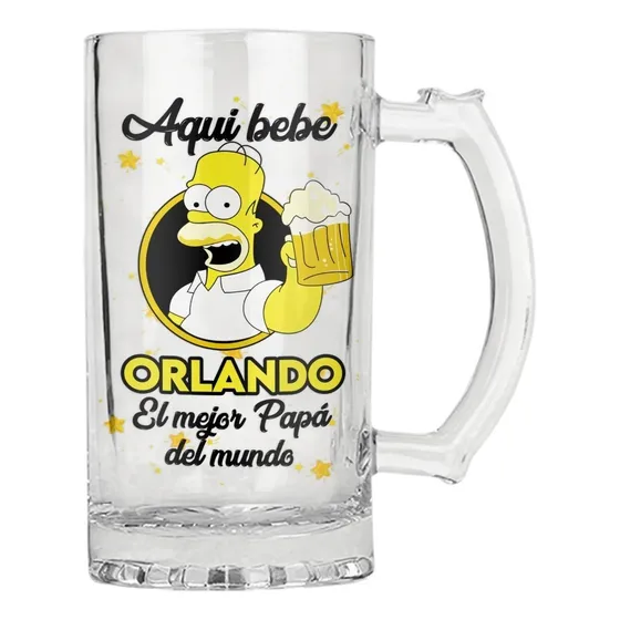 Jarra Cervecera Glaseada 16oz Sublimación Motivos Varios