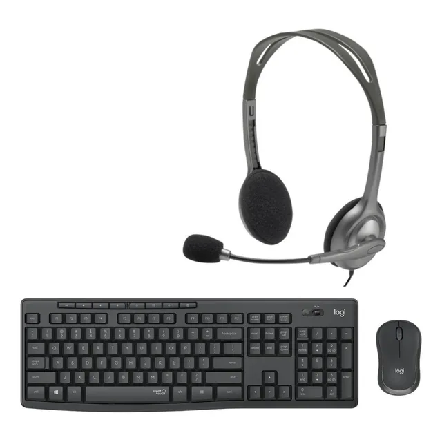 Kit Teclado Mouse Inalambrico Y Auri Con Mic Logitech Mk295