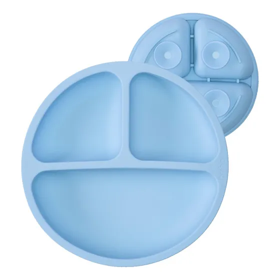 Plato De Silicona Para Bebés Úpale Azul 4 Ventosas