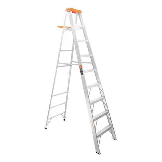 Escalera De Tijera 8 Escalones Y Bandeja 10338 Truper Gris