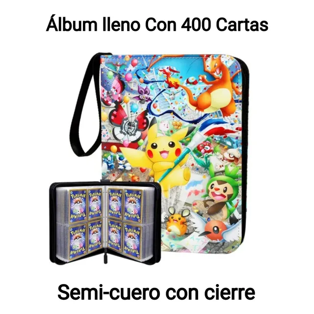 Álbum Porta Cartas Pokémon Lleno Con 400 Cartas En Semi-cuer