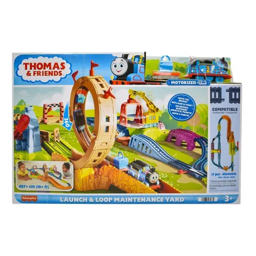 Pista Thomas & Friends Launch & Loop Maintenance Yard. Color Azul