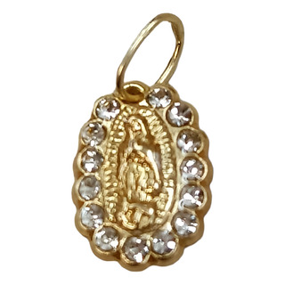 Dije De Oro Solido De Virgen De Guadalupe Con Zirconias Dije De Oro Solido De Virgen De Guadalupe Con Zirconias