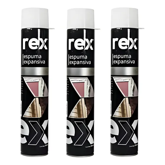 3 Espuma Expansiva Poliuretano - Sellador Aislante 750ml Rex