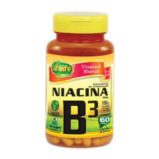 Vitamina B3 - Niacina 60 Cápsulas Veganas  