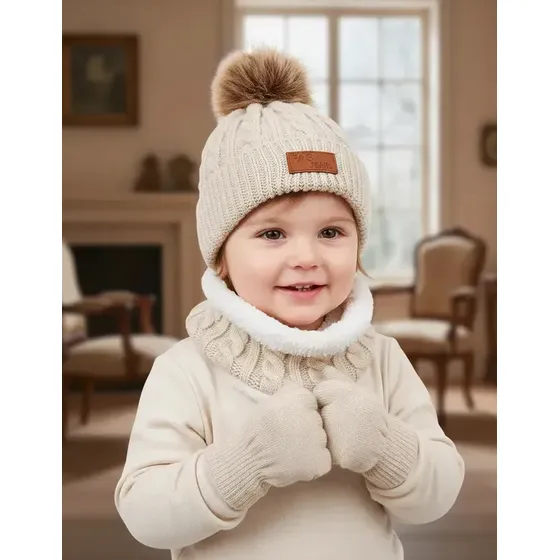 Kit Gorro, Cachecol e Luva de Lã (Inverno)