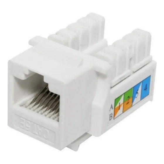 Conector Keystone Jack Coupler Categoria 5e Cat5e Blanco