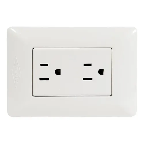 Toma Corriente Doble Con Polo Blanca, Con Retie - Induma Color Blanco