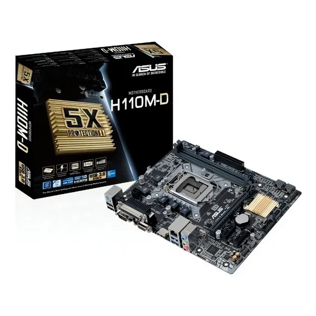 Placa madre Asus H110m-d 1151 Ddr4 Parallel Serial H110, color negro
