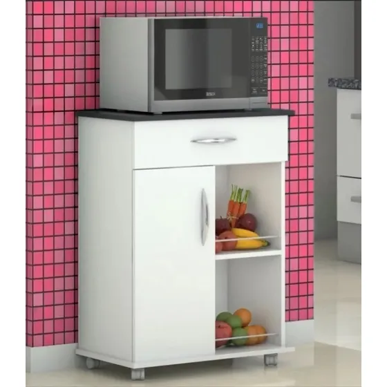 Armário Aparador Fruteira Mesa De Cozinha Com Rodinhas 