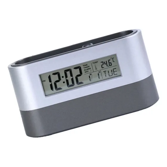 Despertador Silencioso, Relógio De Mesa, Porta-canetas Digit