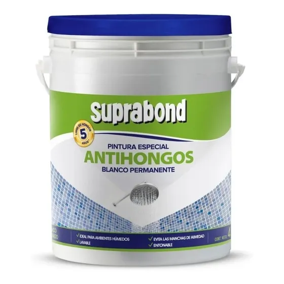 Pintura Antihongo Suprabond Lavable Baño Y Cocina 1 Litro