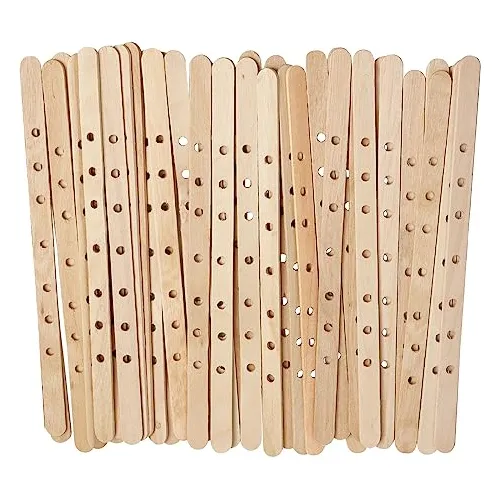 100 Piezas De Soportes De Madera Para Pabilos De Velas,...