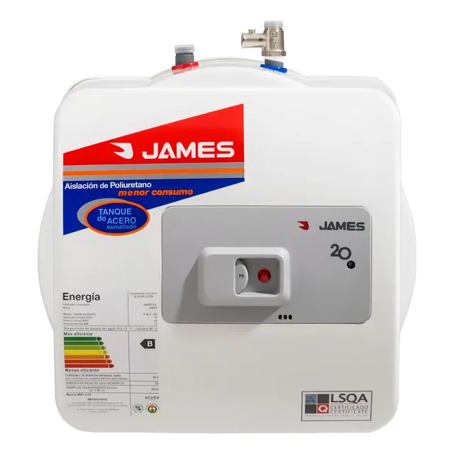 Calefon Termotanque James 20 L Superior Bajo mesada