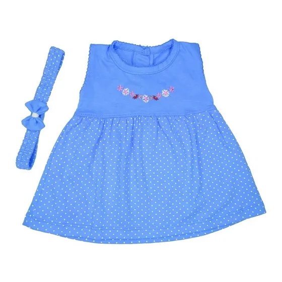 Vestido De Niña 3 Piezas Flores Y Puntos Bebu 