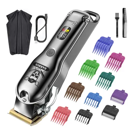 Aparador De Cabelo Elétrico Hatteker Smart Power Display Sal Prateado 127/220v