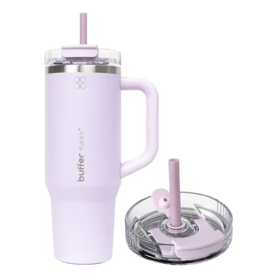 Vaso térmico 1,2L buffer acero inoxidable con pitillo color soaked lilac