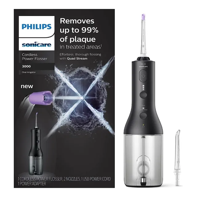 Hilo Dental Eléctrico Philips Inalambrico Con 2 Boquillas