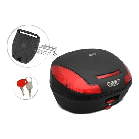 Bau-bauleto E-470n Preto-lente Vermelha 47 Litros Universal Bau-bauleto E-470n Preto-lente Vermelha 47 Litros Universal