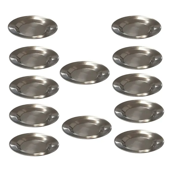 12 Pratos Fundo Redondo Inox Gp Inox